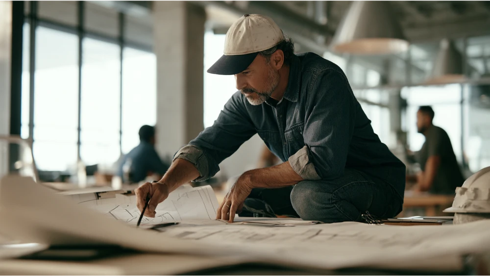 Architect preparing permit-ready residential plans